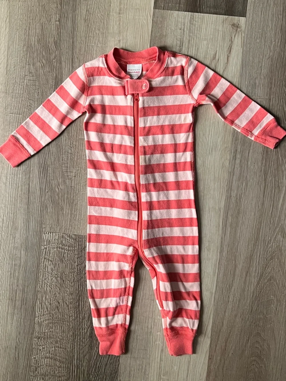Hanna Andersson Pink Striped Pajamas size 12-18M 100% Organic Cotton